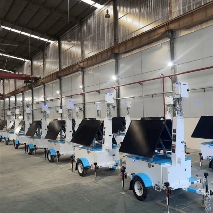 Mobile Solar Surveillance Trailer Cctv Tower