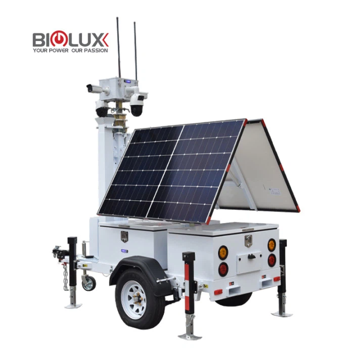 Mobile Solar Surveillance Trailer With Two Panels